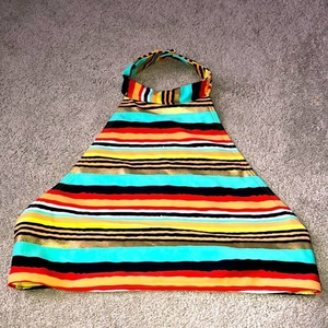 Aerie Crop Bikini Top Striped Medium‎